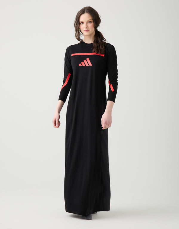 Pull On Nightgown with Sport Motif Black Red