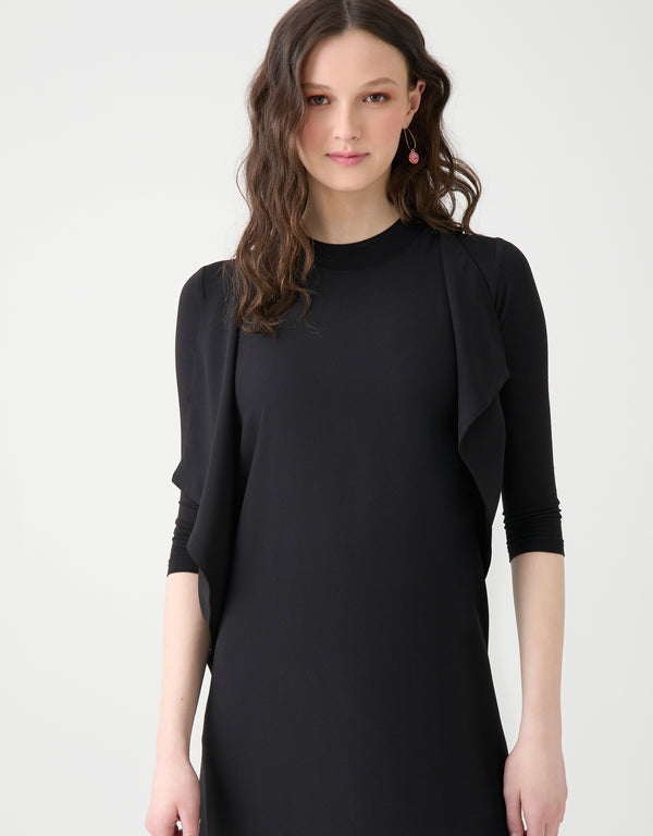 Sleeveless Maxi Dress with Assymetrical Accent Trim