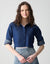 Cropped Denim Shirt with Pocket Dark Blue