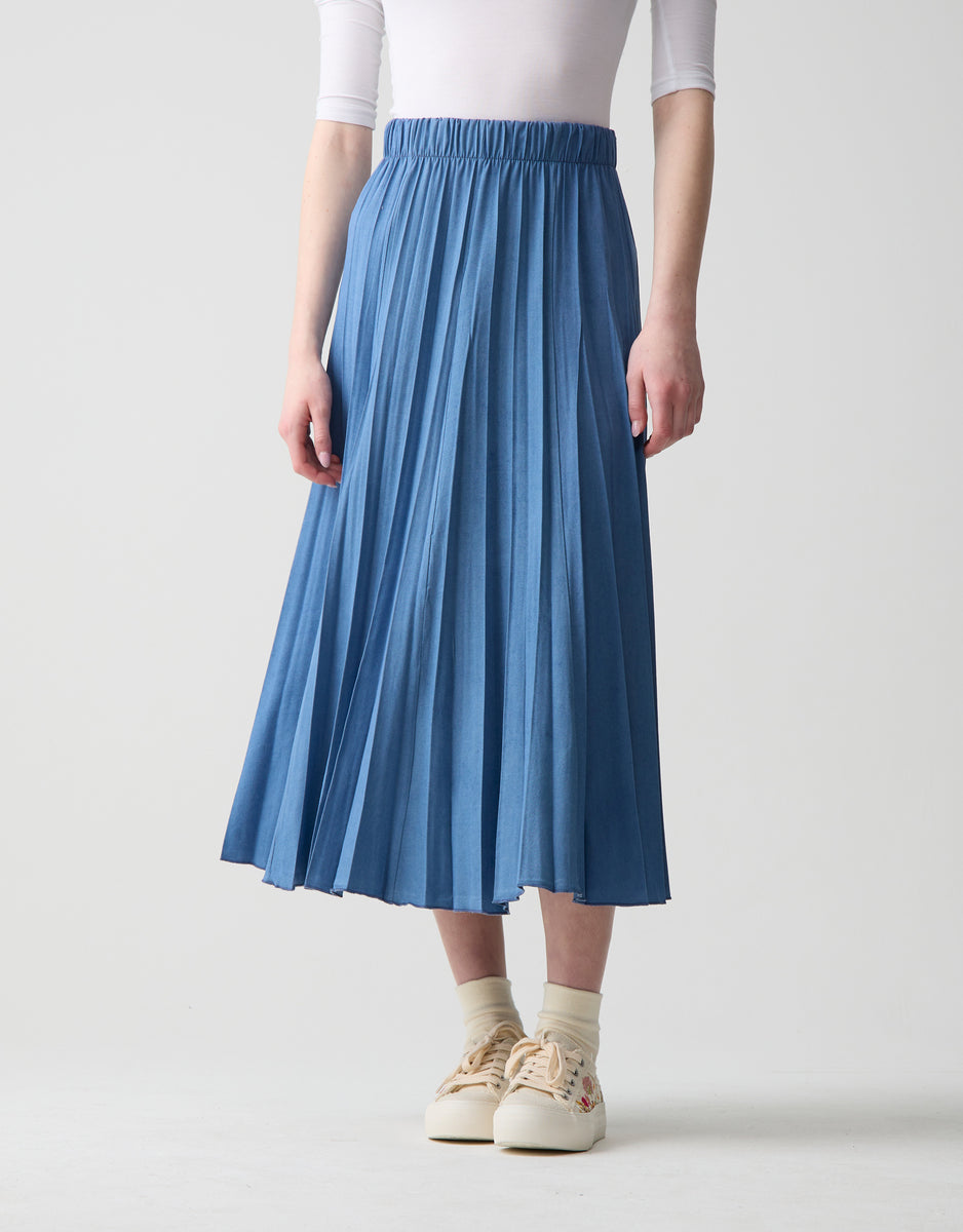 ENFOLD SQUARE-PLEATS SKIRT 毛30% SQUARE－PLEATS SKIRT（300IA431