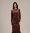 Mocha Swirl Print Maxi Dress