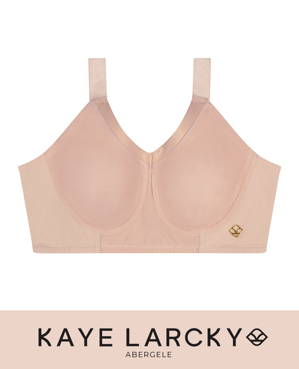 Abergele-Kaye Larcky 21010/D003 Ultra-Comfy Smoothing Minimizer Stylish Ribbed Back Comfy Stretch Shoulder Straps No-Show Under Clothes