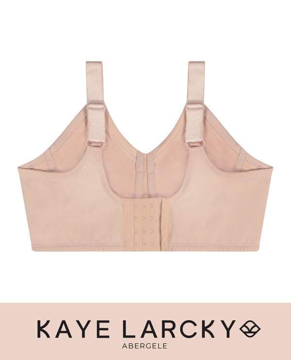 Abergele-Kaye Larcky 21010/D003 Ultra-Comfy Smoothing Minimizer Stylish Ribbed Back Comfy Stretch Shoulder Straps No-Show Under Clothes