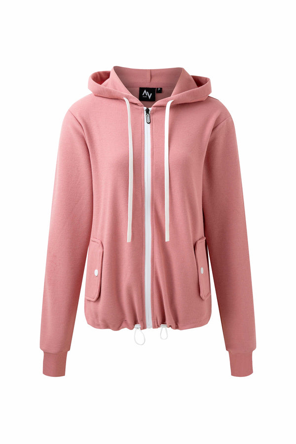 Terry Zip-up Hoodie Pink