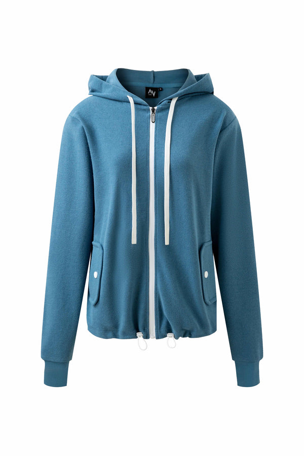 Terry Zip-up Hoodie Blue