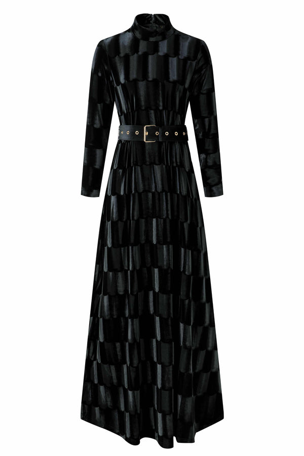 Black Patterned Maxi Dress