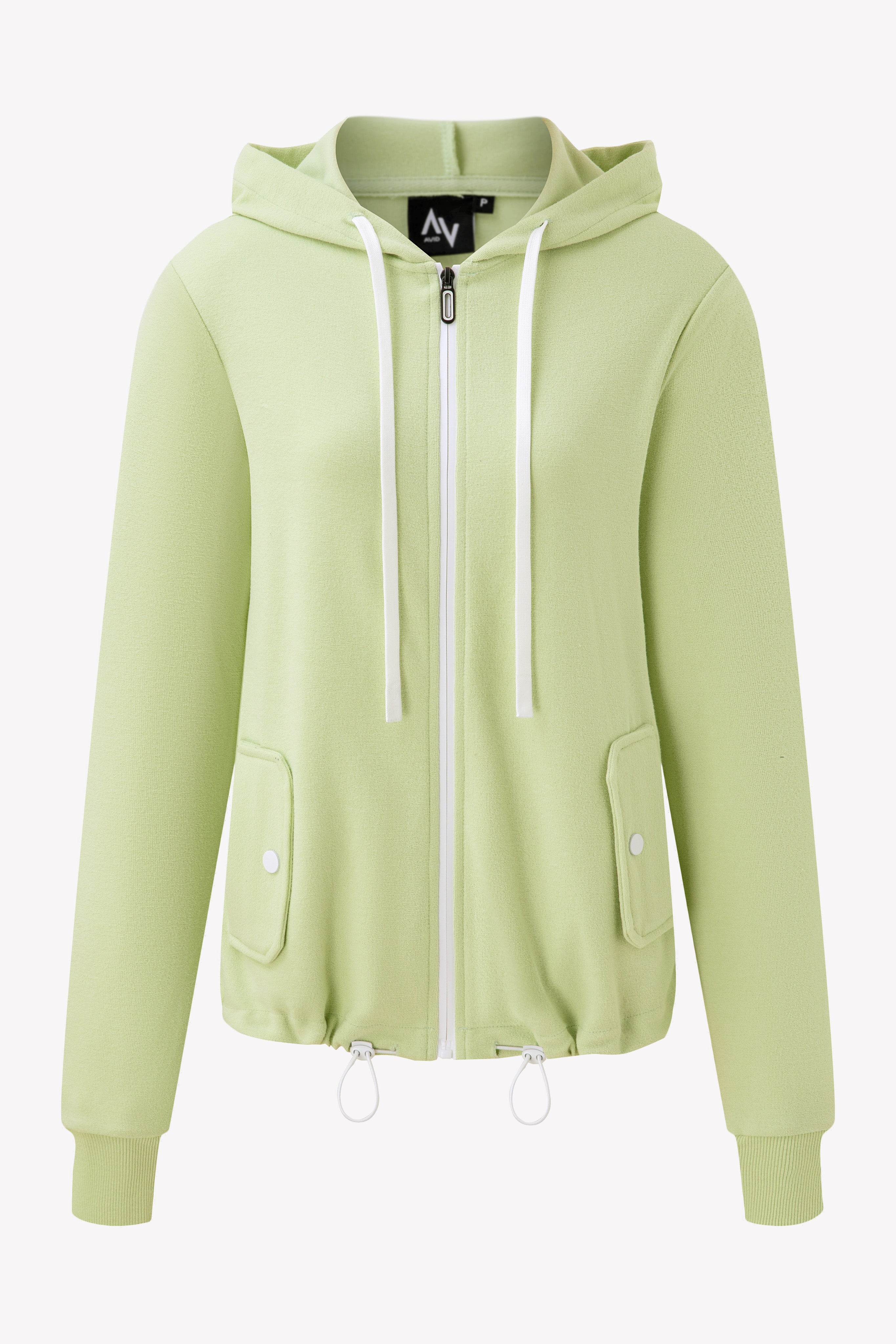 Green Terry Zip Hoodie