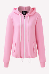 Pink Terry Zip Hoodie