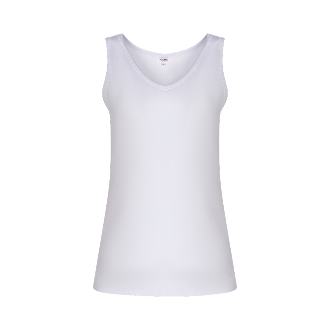 2100 - v-neck undershirt, cotton-Undershirts-White-XS-Gemsli Intimates