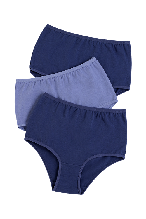 3305 - 3-pack basic brief, cotton-Panties-Blue Multi-4-Gemsli Intimates