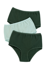 3305 - 3-pack basic brief, cotton-Panties-Green Multi-4-Gemsli Intimates