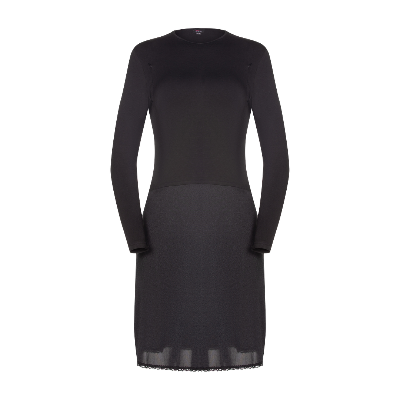 FK315 - long sleeve nursing shell slip with zippers, with adjust-a-neck-Full Slips-Black-41"-32-Gemsli Intimates