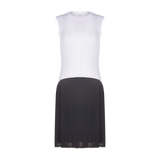 gemsli - sleeveless nursing shell slip with zipper, viscose top nylon bottom-Full Slips-White/Black-37"-32-Gemsli Intimates