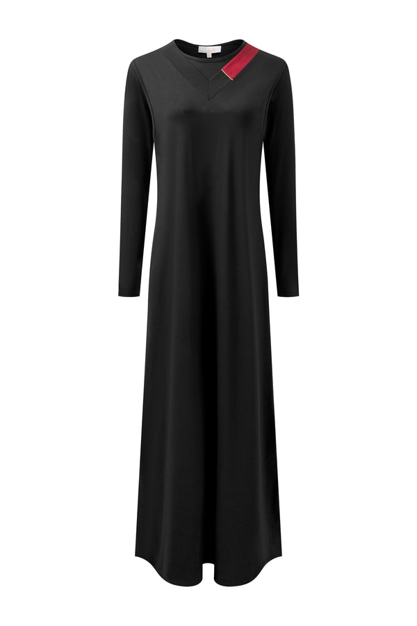 Nursing V-Neck Color Block Nightgown