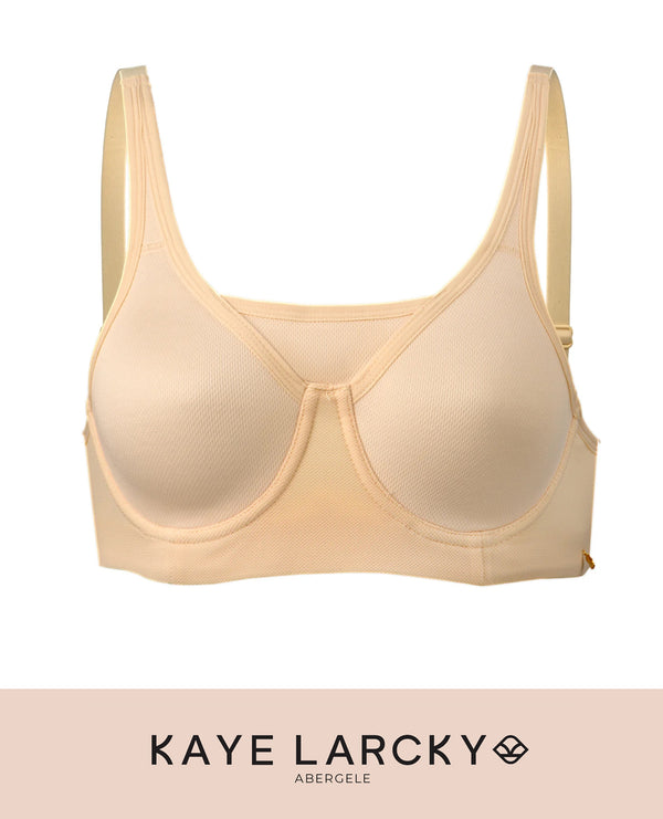 Abergele-Kaye Larcky 31060/4022 Shape Stunner Cotton, Breathable Bliss Everyday Classic Teen, Sport Bra Top Bulge-Control Panel Comfy Straps