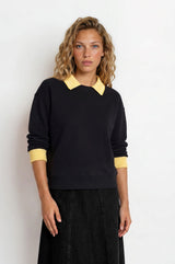 Elegant Collar Sweatshirt