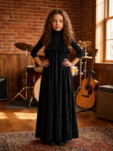 Black Velvet V-Neck Maxi Jumper