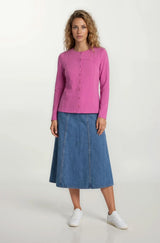 Casual Top With a Button-Front Design Pink
