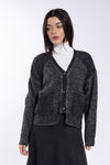 Black V-Neck Buttoned Cardigan