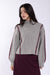 Gray Ribbed Sweater With Burgundy Stitch Detail