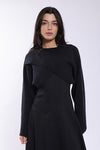Black Crossover Cropped Sweater