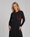 Black Trim Pocket Nightgown