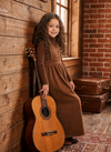 Coffee Suede Jumper Maxi Dress