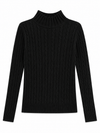 Black Cable Knit Turtleneck Sweater