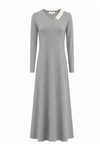V-Neck Color Block Nightgown