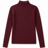 Burgundy Cable Knit Turtleneck Sweater