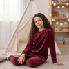 Deep Fuchsia Velvet Bow Tunic Set