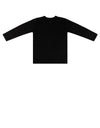 Kids Long Sleeve Crew Neck Shell with Colored Studs Black