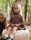 Toddler Girl Corduroy Playwear Set with Matching Turtleneck Eggplant