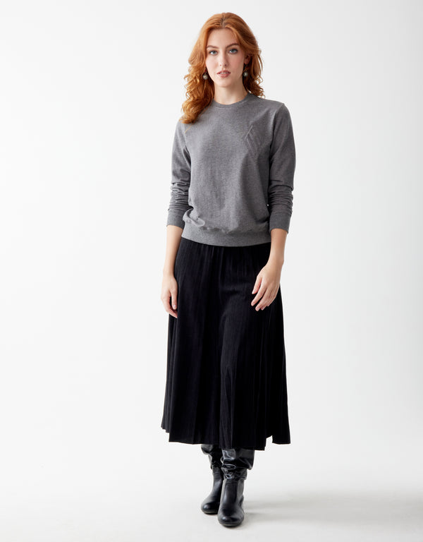 Light French Terry Logo Embossed Sweatshirt Heather Gray