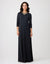 Pull On Nightgown with Satin Trimmed Vneck Black Gold