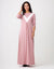 Deep V Color Block Nightgown Soft Pink