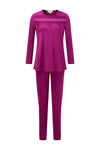 Women’s Magenta Pajama Set With Lace Detail