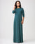Satin Trimmed Nightgown with Pocket Teal Green