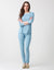 Soft Pajama Legging Set with Square Cut Satin Neckline Mint