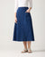 33" Pinstriped Denim Patch Pocket Aline Skirt Blue