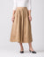 33" Poplin Stitched Seam Tuck Pleat Skirt Camel