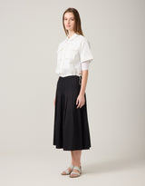 Seersucker Bubble Safari Shirt Ivory