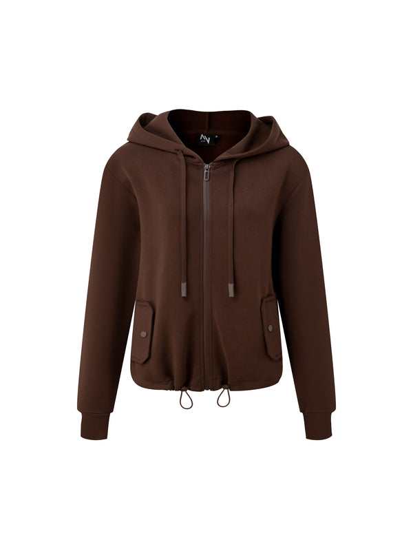 Dark Brown Zip-Up Hoodie
