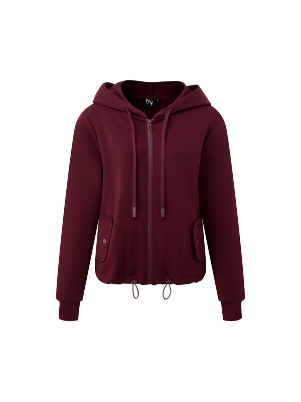 Dark Wine Zip-Up Hoodie