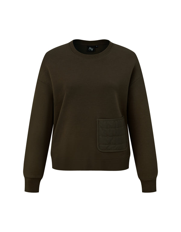 Dark Brown Sweater With Front Pocket