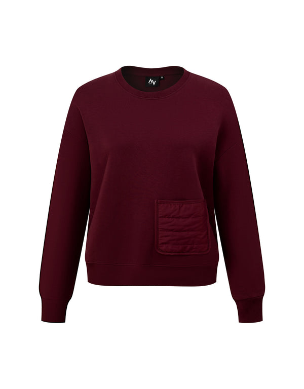 Wine Sweater With Front Pocket