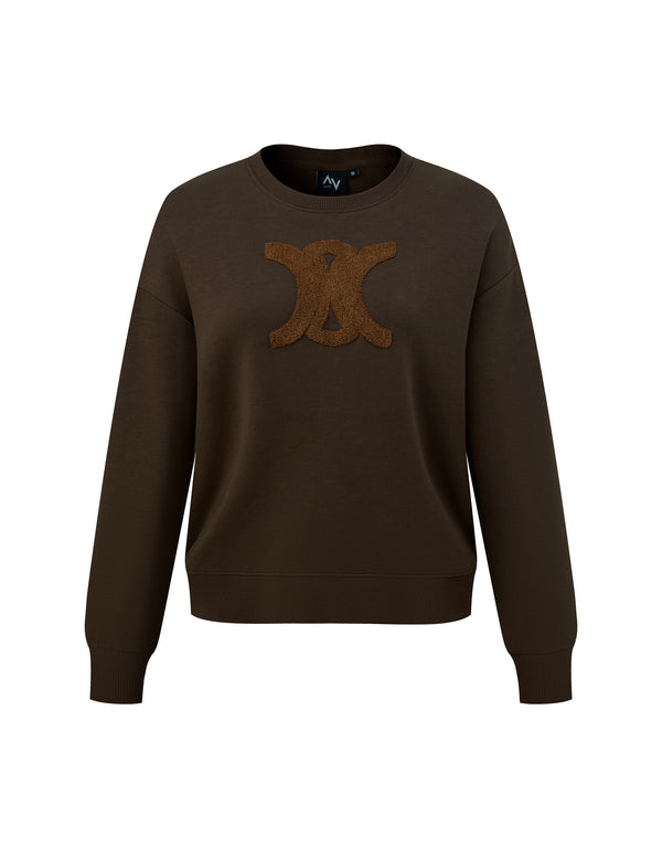 Dark Brown Sweater With Front Detail
