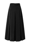 Black A-Line Midi Skirt With Pockets