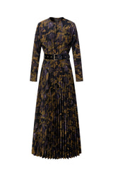 Printed Pleated Maxi Dress