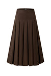 29" Dark Brown Pleated Skirt
